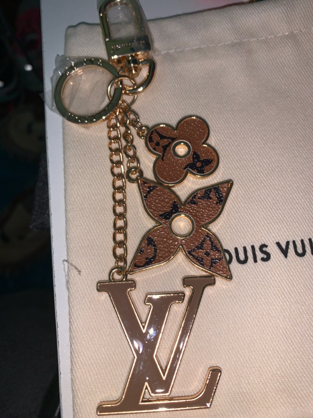 Monogram purse/bag charm keychain